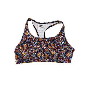 Nike vintage Women's XL Multicolor Patterned Cotton/Spandex Racerback Sports Bra